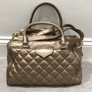 Metallic gold quilted Rebecca minkoff bag